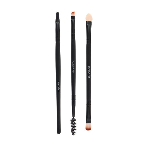 Набір пензлів Parisa Cosmetics P-102 (для очей, губ, брів), 3 шт